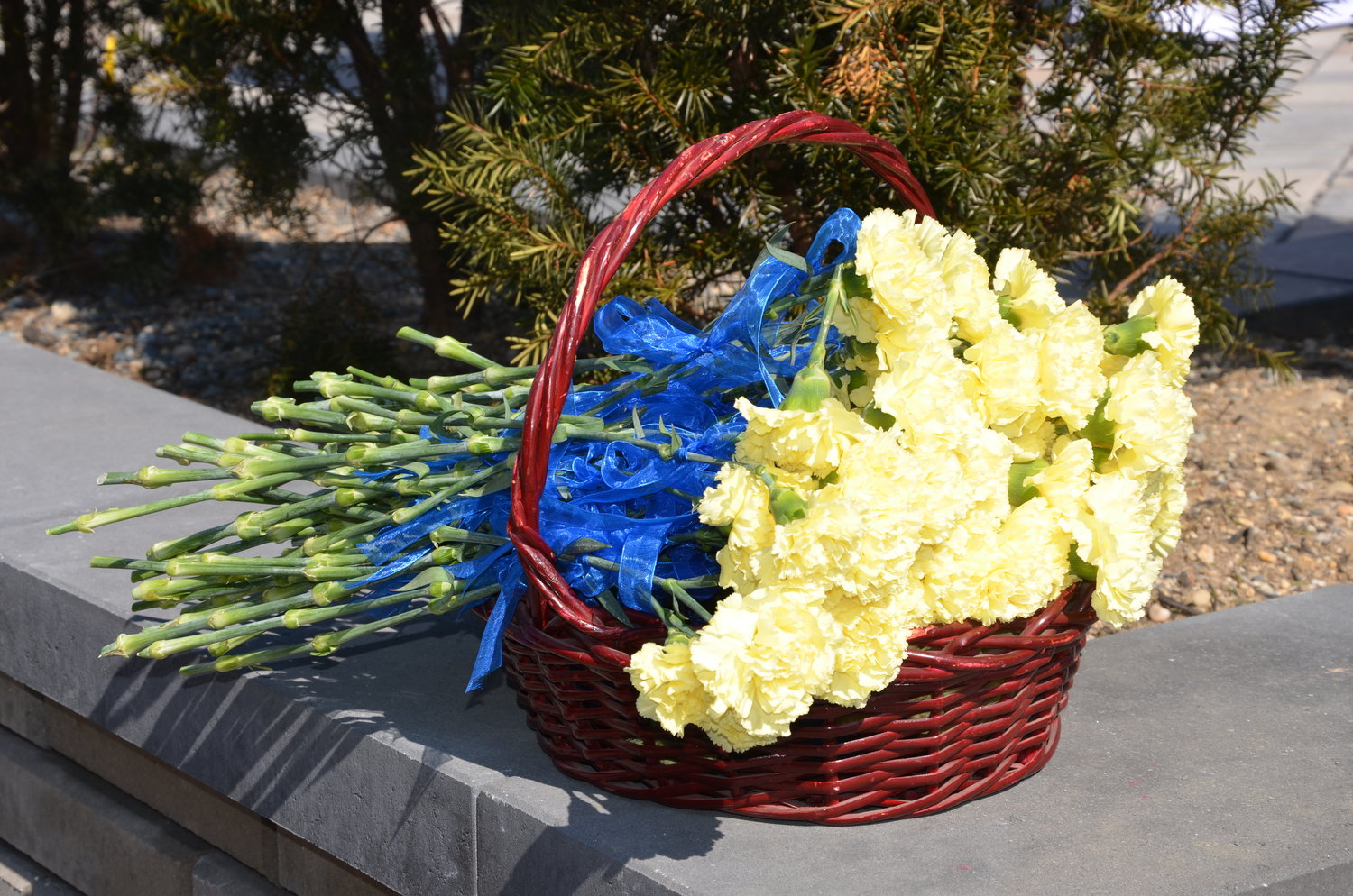 Rough 400 yellow carnations were also distributed to the guests at the ceremony to celebrate hospital staff and remember those that were lost to the COVID-19 pandemic.